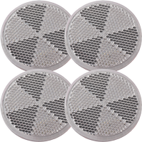 Apvalūs lipnūs balti atšvaitai DOBPLAST 60 mm, 4 atšvaitų rinkinys