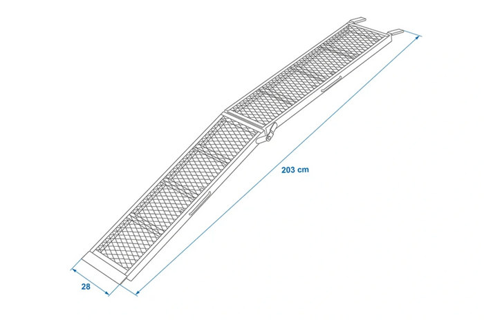 „ProPlus 390094“ sulankstomos plieninės rampos priekaboms, 203 cm, 680 kg, 2 vnt. rinkinys