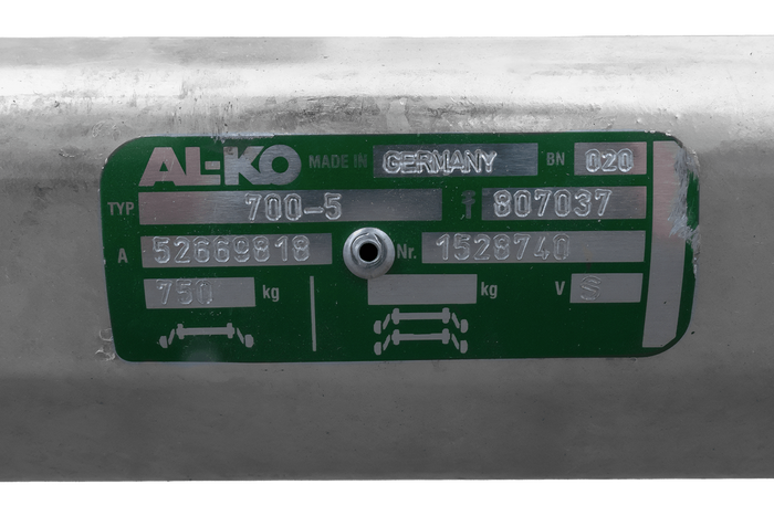 AL-KO OPTIMA nestabdoma priekabos ašis 750 kg 1285 mm 1620 mm 4x100