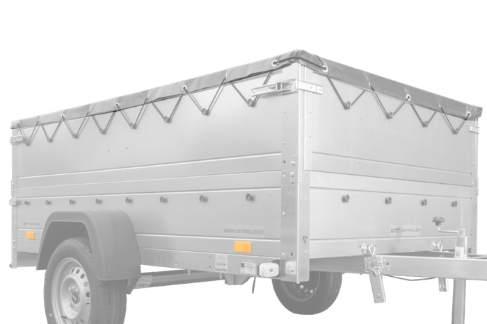 H-0 plokščias rėmas su tentu priekabai UNITRAILER GARDEN TRAILER 230 KIPP