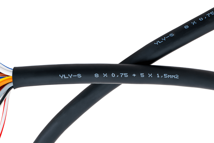 HYBSZ YLY-S elektros kabelis 8x0,75+5x1,5 trylikos gyslų - 1 m