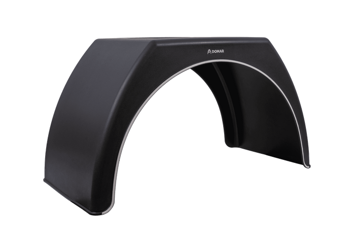 Dvigubas sparnas priekabai 15-16" DOMAR DK3120 plokščia rato arka 1000/510 mm su baltu ratlankiu