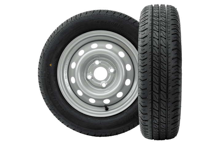 Dviejų ratų komplektas priekabai LINGLONG TYRES 155/70 R13 75N UNITRAILER RIMS 4Jx13"H2 4x100 ET:30